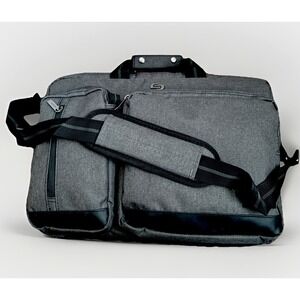 Solo New York Duane 17" Laptop‎ Backpack Briefcase Gray Hide Backpack Straps -